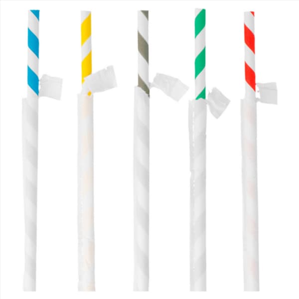 Cañas A Rayas Enfundadas Papel Ø0.6 X 20cm