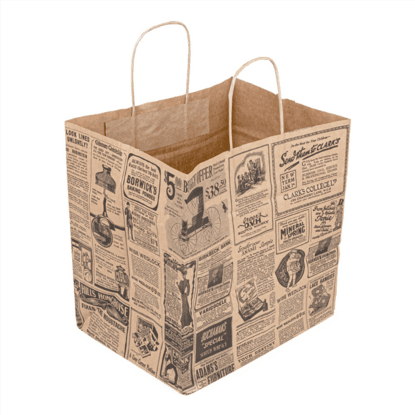 Bolsa Papel Asas Kraf Times 26x20x27