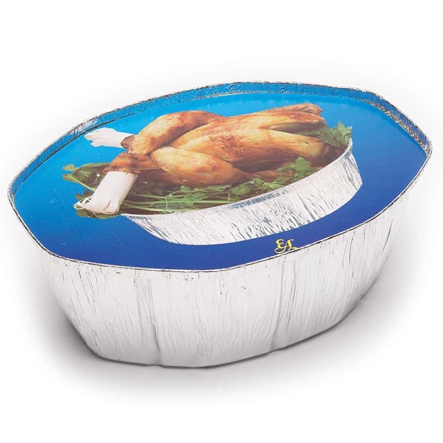 Envase Alum. Pollo Ovalado 25x20x10 2600ml