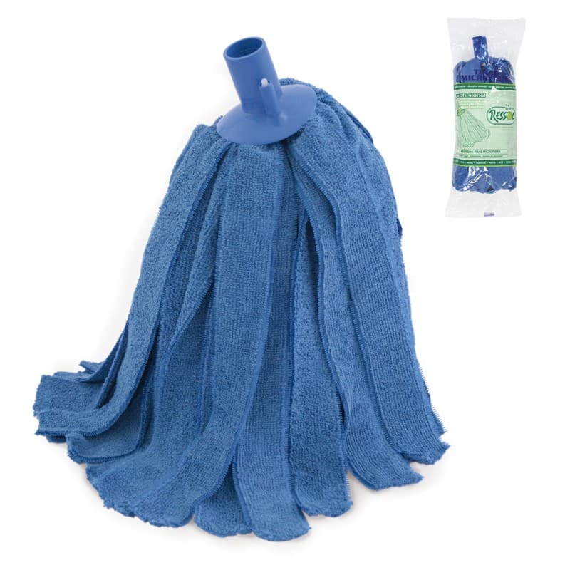 Fregona Domestica Tiras Microfibras Azul 175gr 30cm